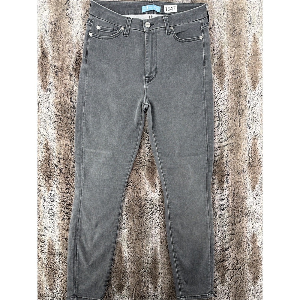 7 For All Mankind b(air) High Rise Ankle Skinny Jeans Gray Stretch Denim Sz 29